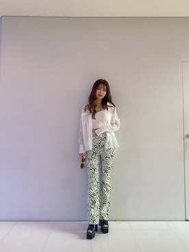 「シースルー」｜「アイテム（その他シューズ）」を使った、ENVYM_HARUKAさん（レディース・168cm）の春コーディネート
