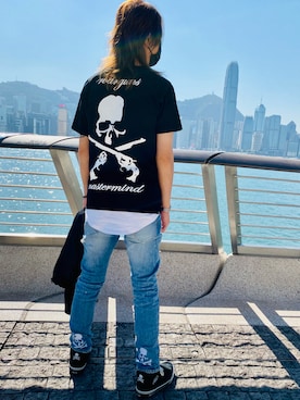 「MASTERMIND WORLD（マスターマインドワールド）のアイテム」を使った、Bie Ngさん（メンズ・173cm）の冬コーディネート