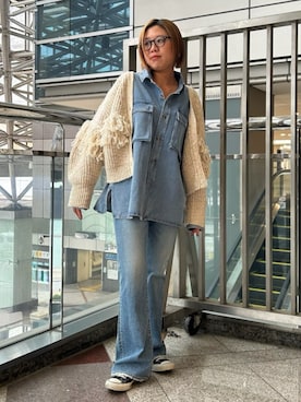 「Ungrid（アングリッド）のアイテム（カーディガン/ボレロ）」を使った、丸山彩也夏さん（レディース・161cm）の秋コーディネート