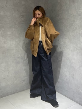 「Ungrid（アングリッド）のアイテム（ブルゾン）」を使った、丸山彩也夏さん（レディース・161cm）の秋コーディネート