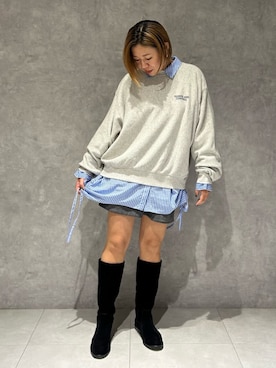 「Ungrid（アングリッド）のアイテム（シャツ/ブラウス）」を使った、丸山彩也夏さん（レディース・161cm）の秋コーディネート