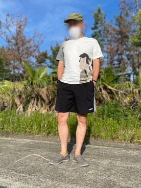 「crocs（クロックス）のアイテム（スニーカー）」を使った、hirochanさん（メンズ・174cm）の夏コーディネート