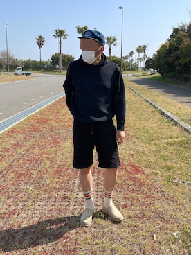 「Gramicci（グラミチ）のアイテム（スウェットパンツ）」を使った、hirochanさん（メンズ・174cm）の春コーディネート