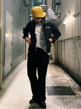 「schott（ショット）のアイテム（パンツ）」を使った、ミチさん（メンズ・182cm）の秋コーディネート