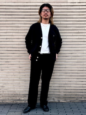 「アイテム（Tシャツ/カットソー）」を使った、RYO【THE CRIMIE】さん（メンズ・182cm）の秋コーディネート
