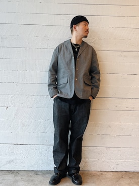 「schott（ショット）のアイテム（テーラードジャケット）」を使った、ミチさん（メンズ・182cm）の冬コーディネート