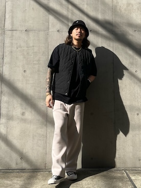 「Iroquois（イロコイ）のアイテム」を使った、ミチさん（メンズ・182cm）の秋コーディネート