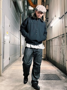 「秋トレンド2021」｜「アイテム（ブルゾン）」を使った、ミチさん（メンズ・182cm）の秋コーディネート