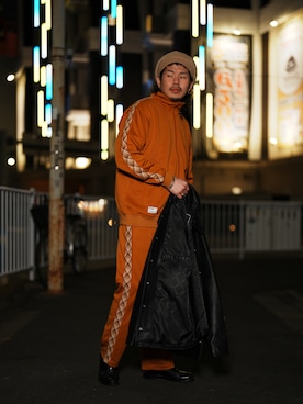 「schott（ショット）のアイテム（ブルゾン）」を使った、ミチさん（メンズ・182cm）の冬コーディネート