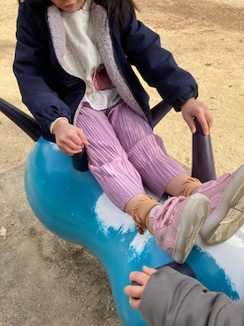 ✿ライオンとウサギちゃん✿さん（キッズ・100cm）の冬コーディネート