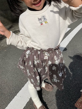 「アイテム（モカシン/デッキシューズ）」を使った、✿ライオンとウサギちゃん✿さん（キッズ・100cm）の秋コーディネート