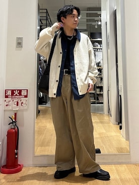 「LAKOLE（ラコレ）のタンクソールビットローファー / 182121（ローファー、ブラック系）」を使った、ぬまさん（メンズ・166cm）の春コーディネート