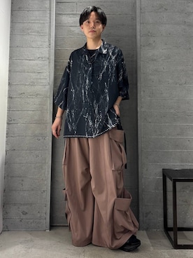「アイテム（カーゴパンツ、ピンク系）」を使った、ぬまさん（メンズ・166cm）の夏コーディネート