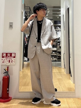 「LAKOLE（ラコレ）のアイテム（パンツ）」を使った、ぬまさん（メンズ・166cm）の春コーディネート