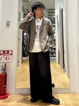 「LAKOLE（ラコレ）のタンクソールビットローファー / 182121（ローファー、ブラック系）」を使った、ぬまさん（メンズ・166cm）の春コーディネート