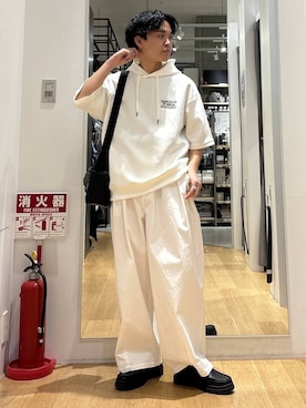 「LAKOLE（ラコレ）のタンクソールビットローファー / 182121（ローファー、ブラック系）」を使った、ぬまさん（メンズ・166cm）の春コーディネート