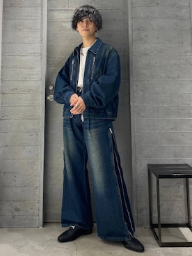 「HARE（ハレ）のアイテム（デニムジャケット）」を使った、ぬまさん（メンズ・166cm）の秋コーディネート