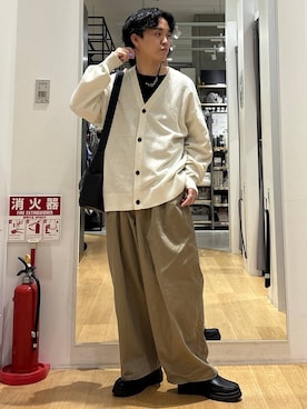 「LAKOLE（ラコレ）のタンクソールビットローファー / 182121（ローファー、ブラック系）」を使った、ぬまさん（メンズ・166cm）の春コーディネート