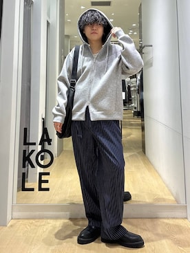 「アイテム（ジャージ、ホワイト系）」を使った、ぬまさん（メンズ・166cm）の秋コーディネート