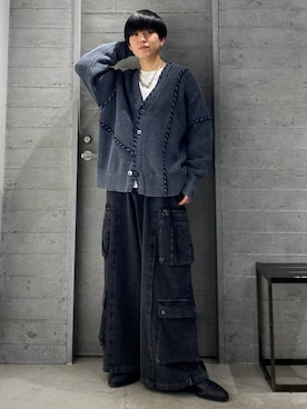 「HARE（ハレ）の【SET UP対応 UNDERGROUND MODE】ピグメントスウェットカーゴパンツ(HARE)（カーゴパンツ）」を使った、ぬまさん（メンズ・166cm・20代）の冬コーディネート
