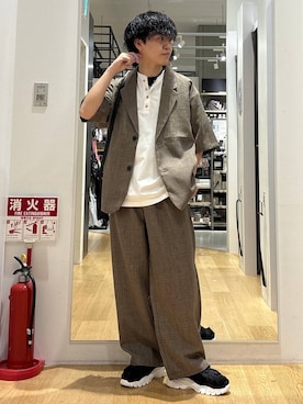 「LAKOLE（ラコレ）のメランジブッチャーシャツジャケット / 659678（シャツ/ブラウス）」を使った、ぬまさん（メンズ・166cm）の春コーディネート