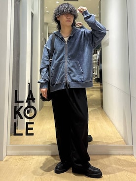「アイテム（ジャージ、ホワイト系）」を使った、ぬまさん（メンズ・166cm）の秋コーディネート