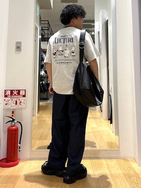 「HARE（ハレ）のビルディングソールサンダル(HARE)（サンダル、ブラック系）」を使った、ぬまさん（メンズ・166cm）の夏コーディネート