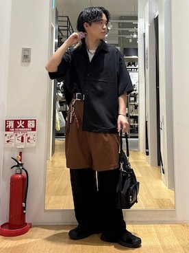 「HARE（ハレ）のファイヤーマンベルト(HARE)（ベルト、ブラック系）」を使った、ぬまさん（メンズ・166cm）の春コーディネート