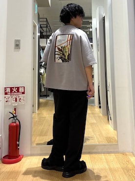 「LAKOLE（ラコレ）のコード厚底スポーツサンダル / 637943（サンダル、ブラック系）」を使った、ぬまさん（メンズ・166cm）の春コーディネート