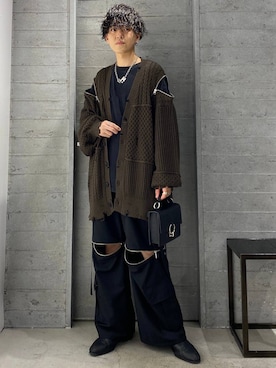 「HARE（ハレ）の2WAY-ZIPカーゴパンツ(HARE)（カーゴパンツ）」を使った、ぬまさん（メンズ・166cm）の夏コーディネート