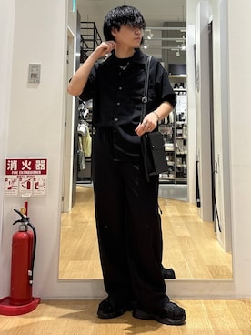 「LAKOLE（ラコレ）のコード厚底スポーツサンダル / 637943（サンダル、ブラック系）」を使った、ぬまさん（メンズ・166cm）の春コーディネート