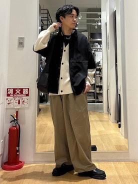 「LAKOLE（ラコレ）のタンクソールビットローファー / 182121（ローファー、ブラック系）」を使った、ぬまさん（メンズ・166cm）の春コーディネート