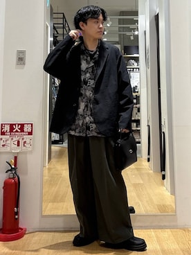 「LAKOLE（ラコレ）のタンクソールビットローファー / 182121（ローファー、ブラック系）」を使った、ぬまさん（メンズ・166cm）の春コーディネート