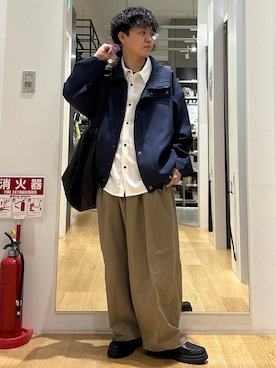 「LAKOLE（ラコレ）のタンクソールビットローファー / 182121（ローファー、ブラック系）」を使った、ぬまさん（メンズ・166cm）の春コーディネート