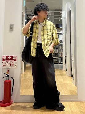 「HARE（ハレ）のアイテム（ベルト）」を使った、ぬまさん（メンズ・166cm）の夏コーディネート