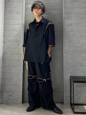 「HARE（ハレ）の2WAY-ZIPカーゴパンツ(HARE)（カーゴパンツ）」を使った、ぬまさん（メンズ・166cm）の夏コーディネート