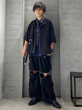 「HARE（ハレ）の2WAY-ZIPカーゴパンツ(HARE)（カーゴパンツ）」を使った、ぬまさん（メンズ・166cm）の夏コーディネート