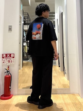 「LAKOLE（ラコレ）のコード厚底スポーツサンダル / 637943（サンダル、ブラック系）」を使った、ぬまさん（メンズ・166cm）の春コーディネート