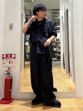 「LAKOLE（ラコレ）のコード厚底スポーツサンダル / 637943（サンダル、ブラック系）」を使った、ぬまさん（メンズ・166cm）の春コーディネート
