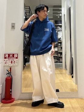 「LAKOLE（ラコレ）のタンクソールビットローファー / 182121（ローファー、ブラック系）」を使った、ぬまさん（メンズ・166cm）の春コーディネート