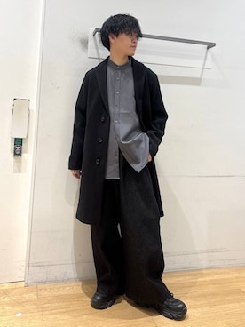 「アイテム（チェスターコート）」を使った、ぬまさん（メンズ・166cm・20代）の冬コーディネート