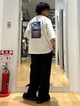 「LAKOLE（ラコレ）のコード厚底スポーツサンダル / 637943（サンダル、ブラック系）」を使った、ぬまさん（メンズ・166cm）の春コーディネート