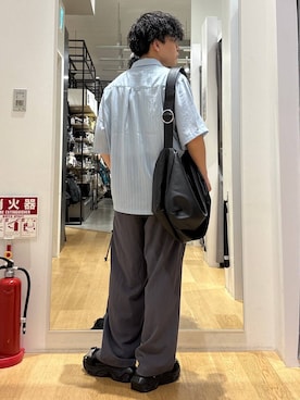 「HARE（ハレ）のファイヤーマンベルト(HARE)（ベルト、ブラック系）」を使った、ぬまさん（メンズ・166cm）の夏コーディネート