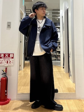 「LAKOLE（ラコレ）のタンクソールビットローファー / 182121（ローファー、ブラック系）」を使った、ぬまさん（メンズ・166cm）の春コーディネート