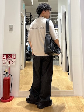 「HARE（ハレ）のビルディングソールサンダル(HARE)（サンダル、ブラック系）」を使った、ぬまさん（メンズ・166cm）の夏コーディネート