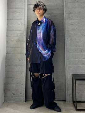 「HARE（ハレ）の2WAY-ZIPカーゴパンツ(HARE)（カーゴパンツ）」を使った、ぬまさん（メンズ・166cm）の夏コーディネート