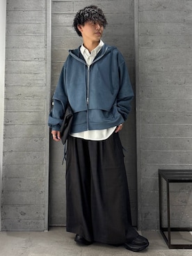 「アイテム（パーカー）」を使った、ぬまさん（メンズ・166cm・20代）の夏コーディネート