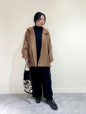 「冬の差し色コーデ」｜sakaiさん（レディース・160cm）の冬コーディネート