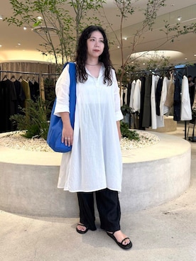 「アイテム（チュニック）」を使った、sakaiさん（レディース・160cm）の夏コーディネート