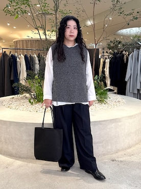 「アイテム（トートバッグ）」を使った、sakaiさん（レディース・160cm）の秋コーディネート